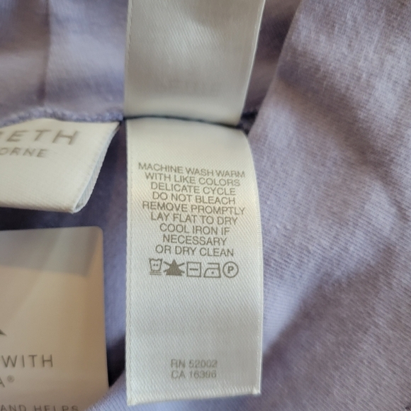 NWT ELISABETH Lavender Mock Neck Longsleeve Cotton/Lycra - Picture 7 of 7